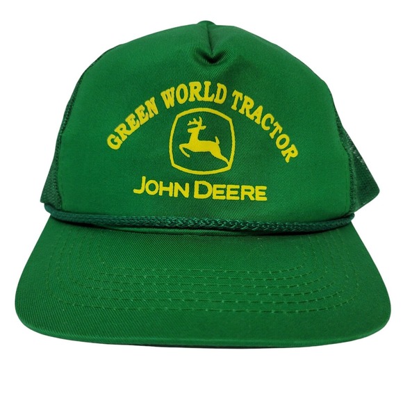 Green World Tractor John Deere Green Snapback Hat Cap - Picture 1 of 9